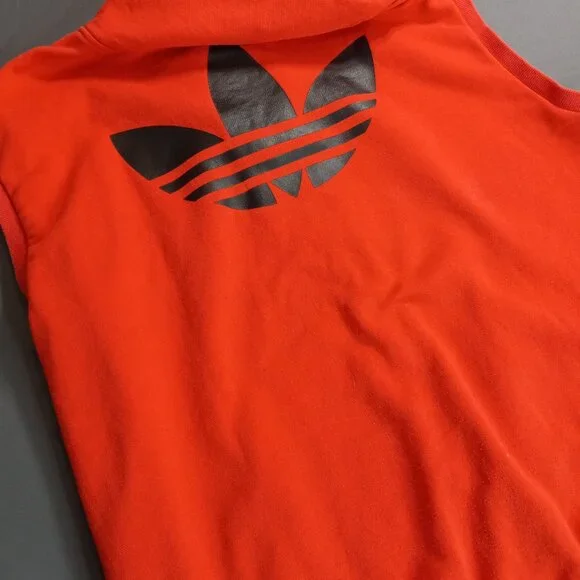 Adidas Originals Red Sleeveless Hoodie Vest (Trefoil Logo) Size XL - Picture 9 of 13